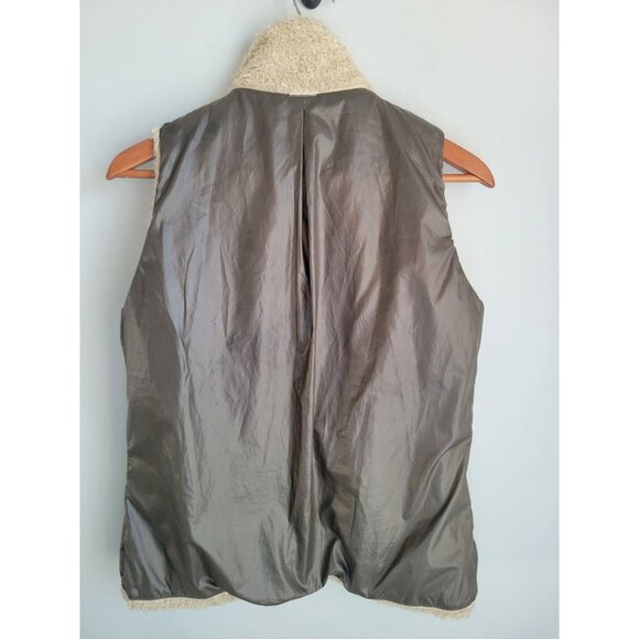 Patagonia Women's Reversible Fleece Vest Brown Beige M Full Zip - Picture 4 of 4